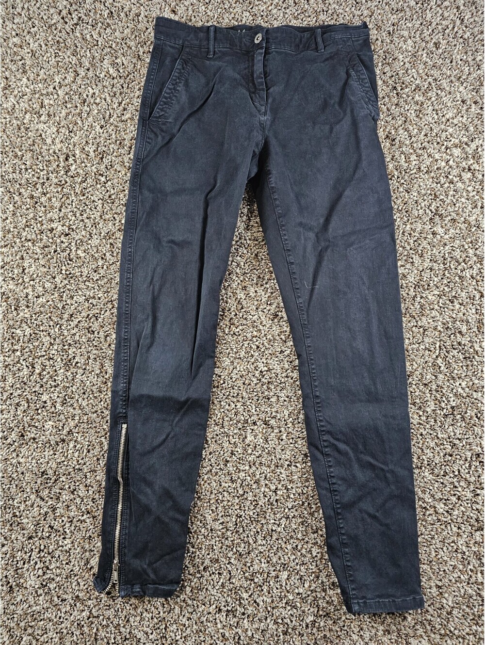 Khakis by Gap Womens Sz 0 Super Skinny Moto Style Jeans Navy Blue Ankle Zip - Picture 1 of 5